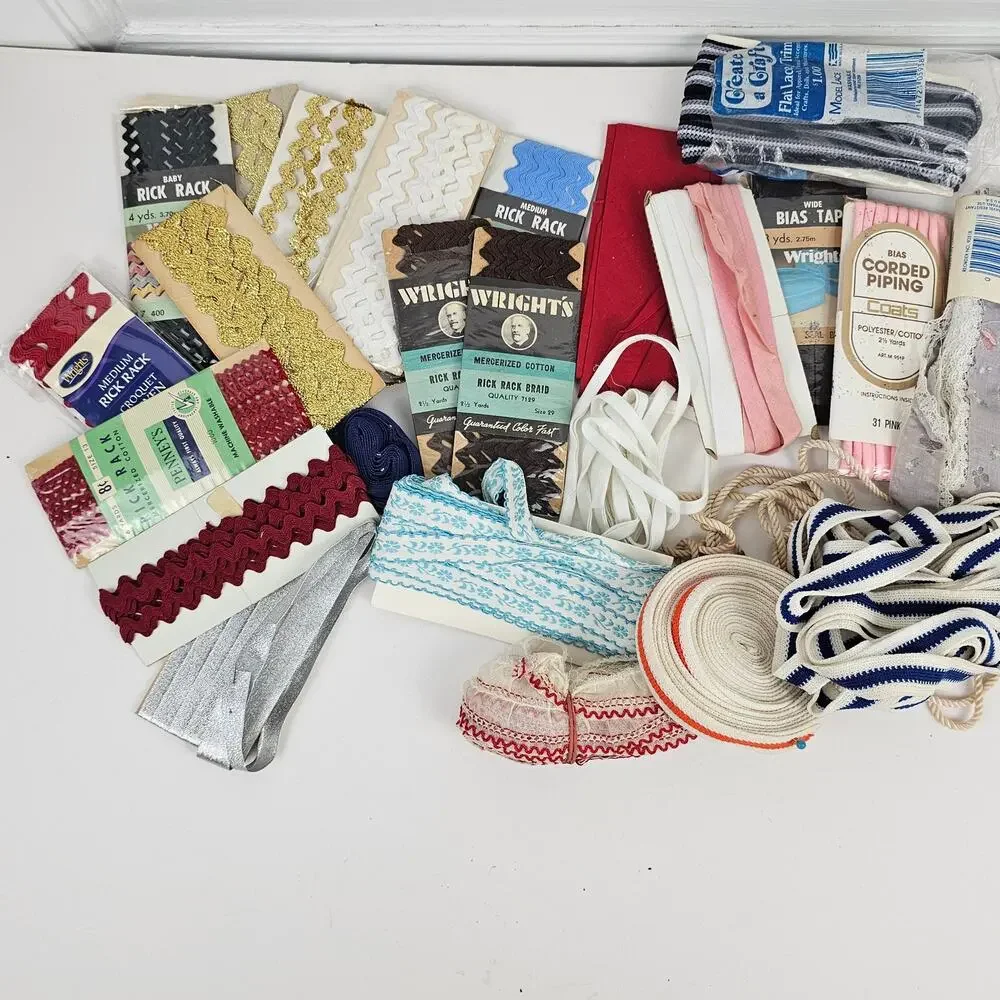 VTG lot ric rac bias tapes ribbons piping sewing trims costumes